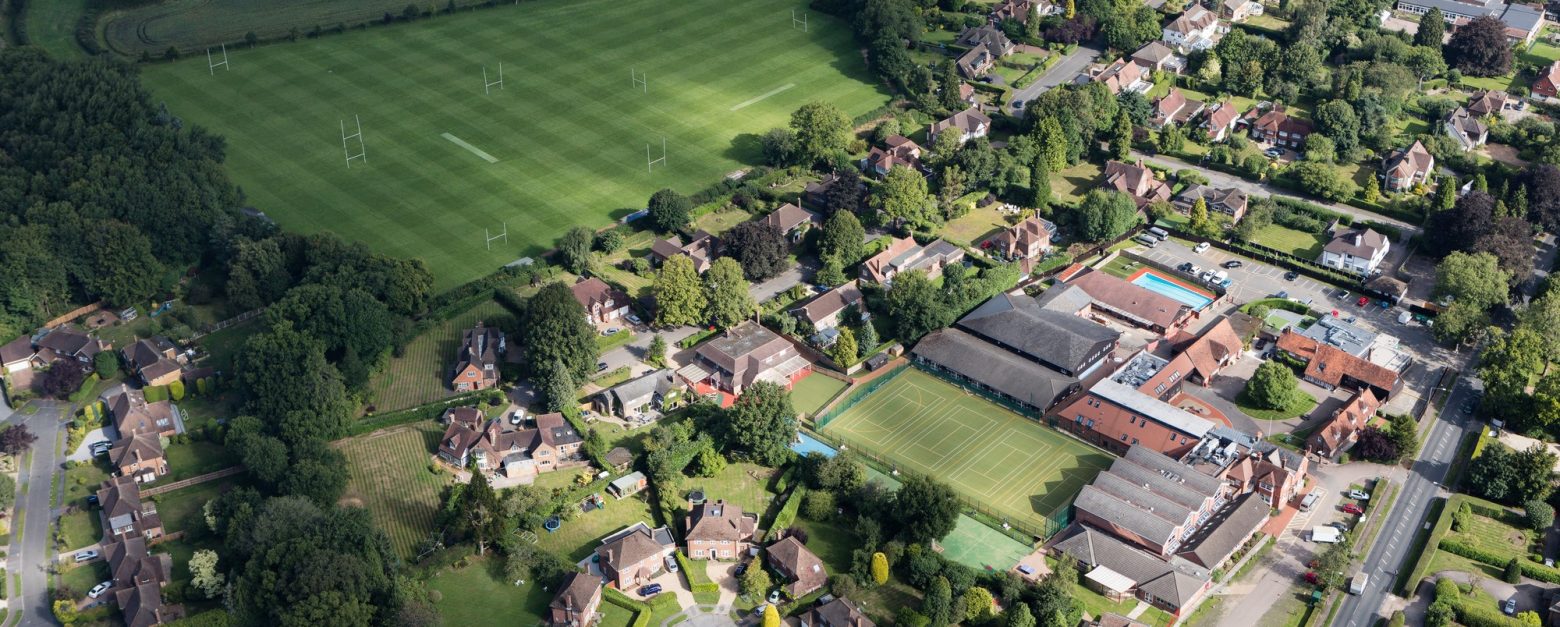 the view of a prep school in Bucks from above