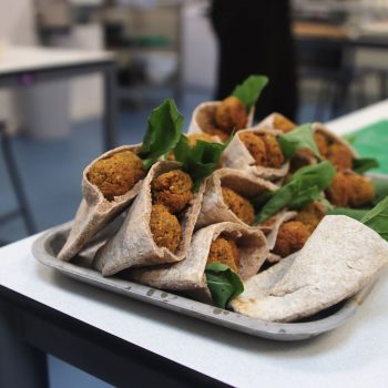 Southern Fried chicken wraps on a tray