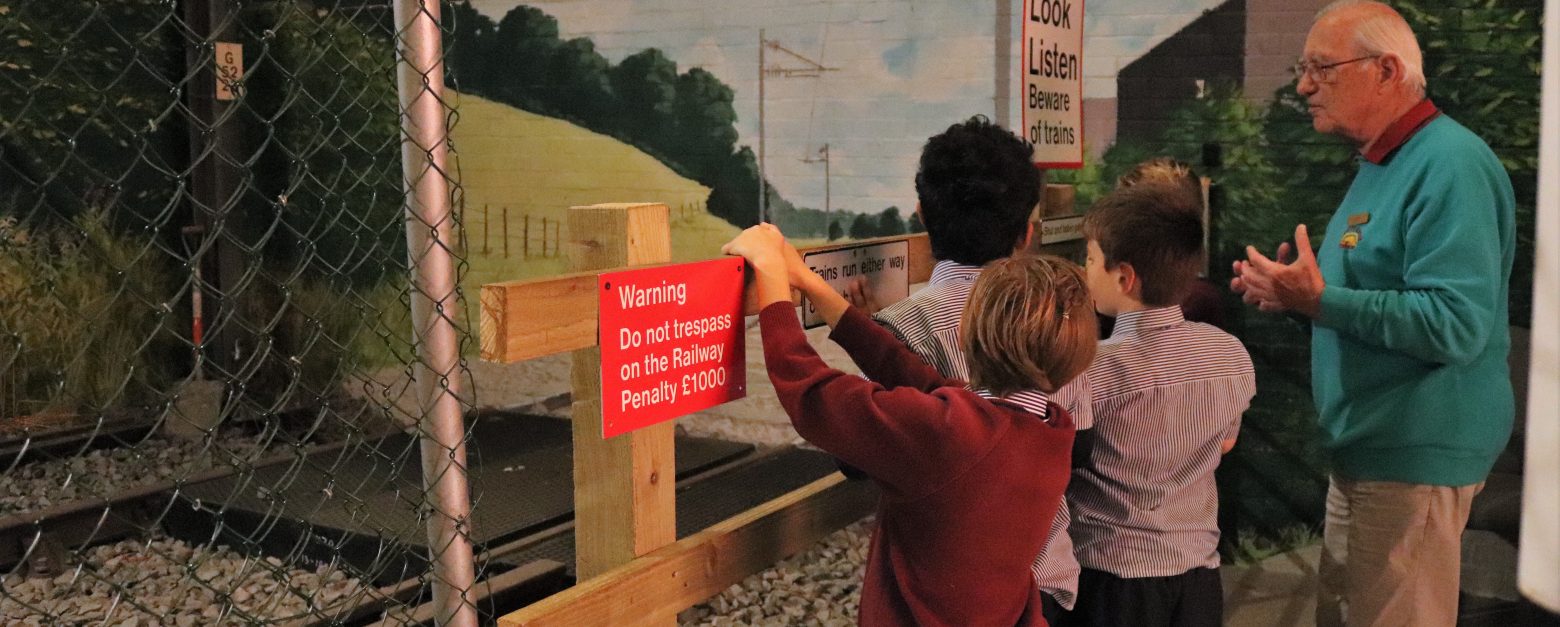 children learning about trains