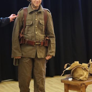 Student in WWI clothing