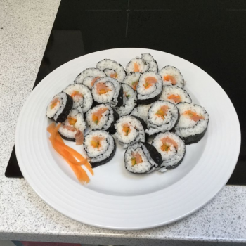 Sushi on a plate