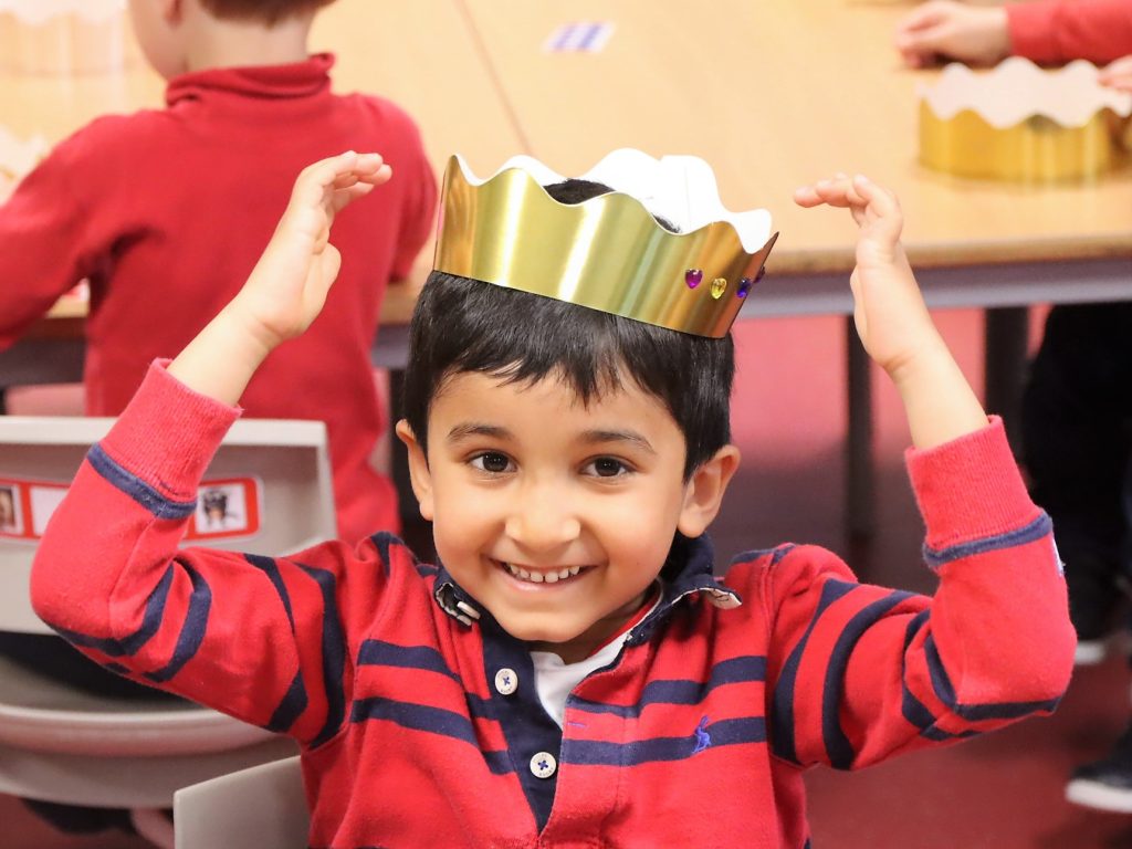 boy with a crown on his head
