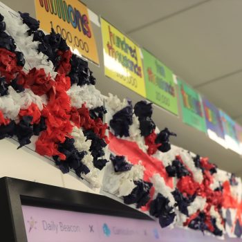 British flags made with tissue paper